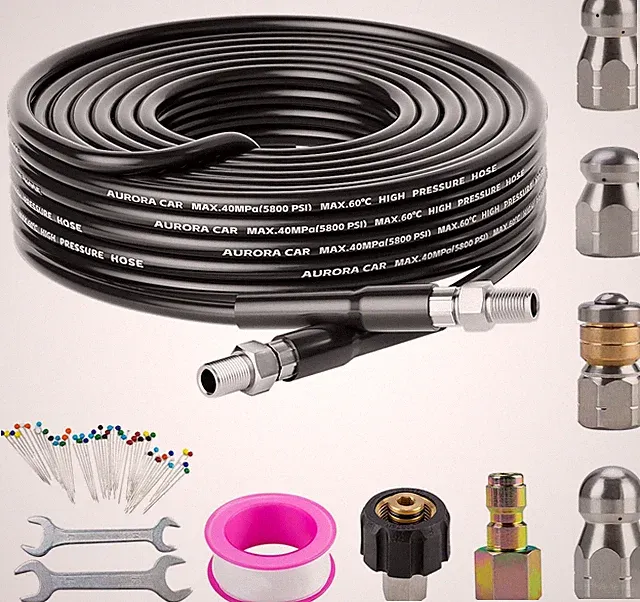 Sewer Jetter Kit for Pressure Washer 30 FT, 1/4 Inch NPT 5800PSI | Drain Cleaner