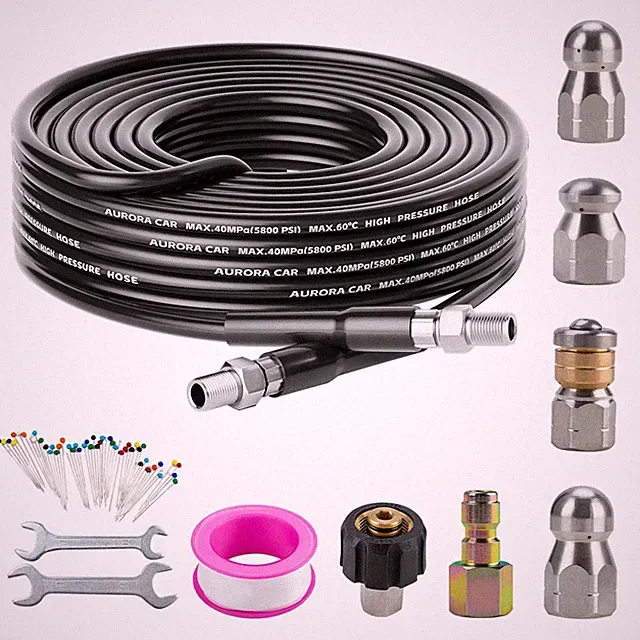 Sewer Jetter Kit for Pressure Washer 30FT，Drain Cleaner Hose 1/4 Inch NPT Cor...