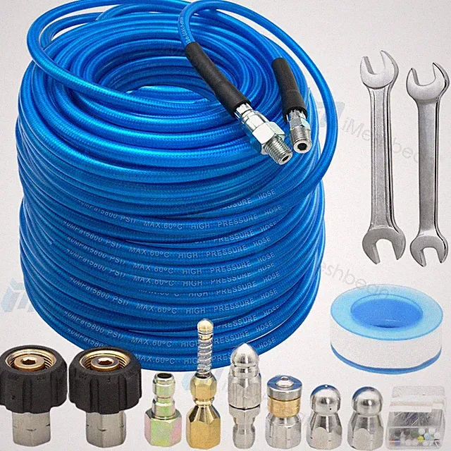 Sewer Jetter Kit for Pressure Washer 50/125/200FT Drain Cleaner Hose 5800PSI 1/4