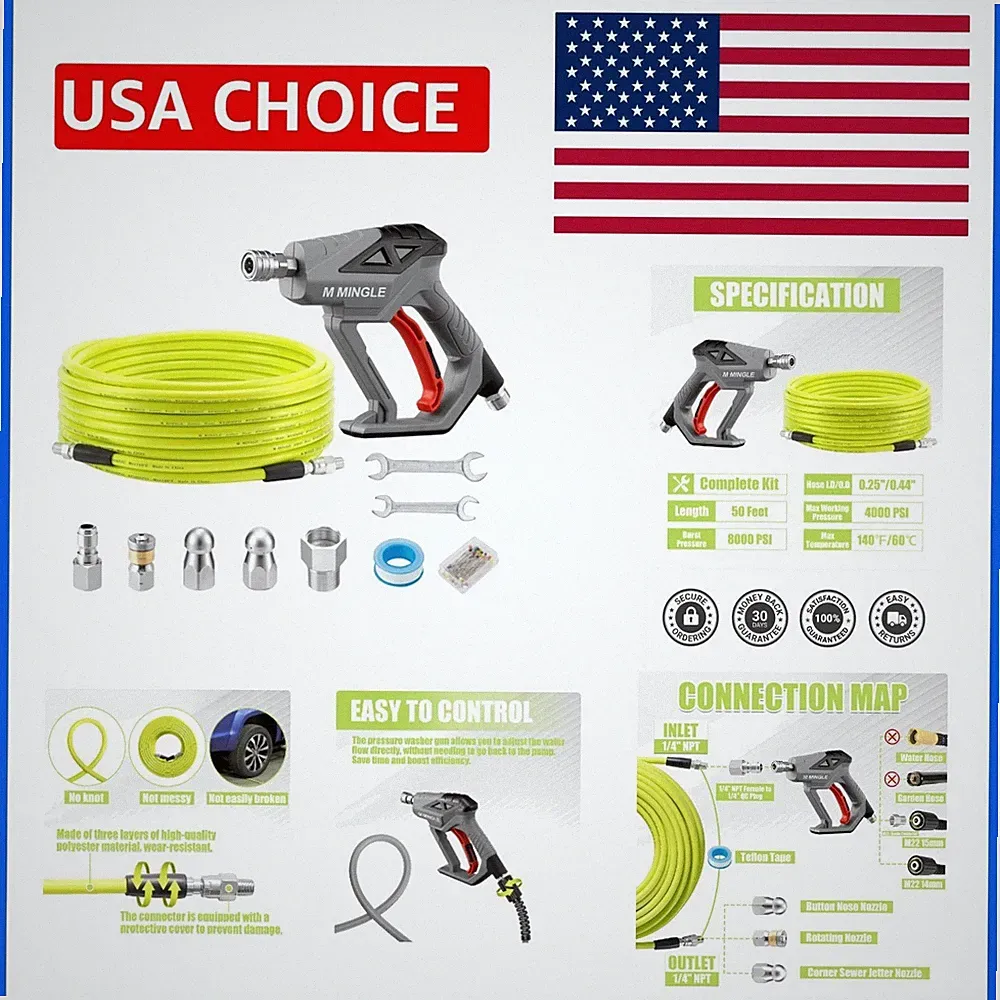 Sewer Jetter Kit for Pressure Washer 50 FT