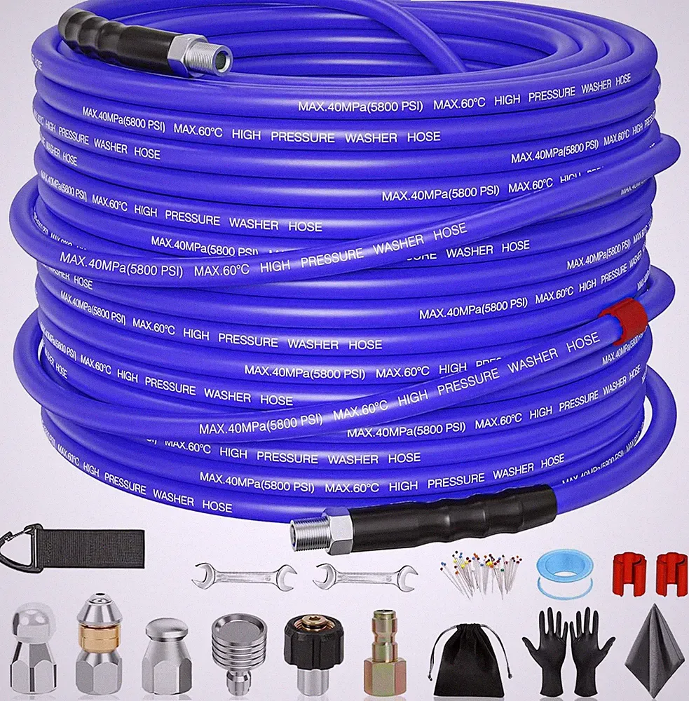 ® Sewer Jetter Kit for Pressure Washer 50FT, 5800PSI Sewer Jetter Hose Kink-Free