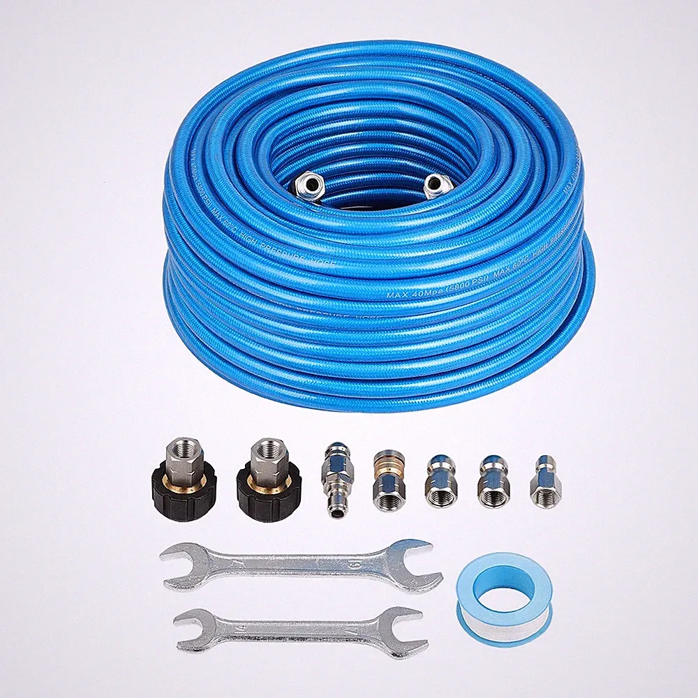 Sewer Jetter Pressure Washer Pump Drain Cleaner Hose 100FT 1/4" M-NPT 5800PSI