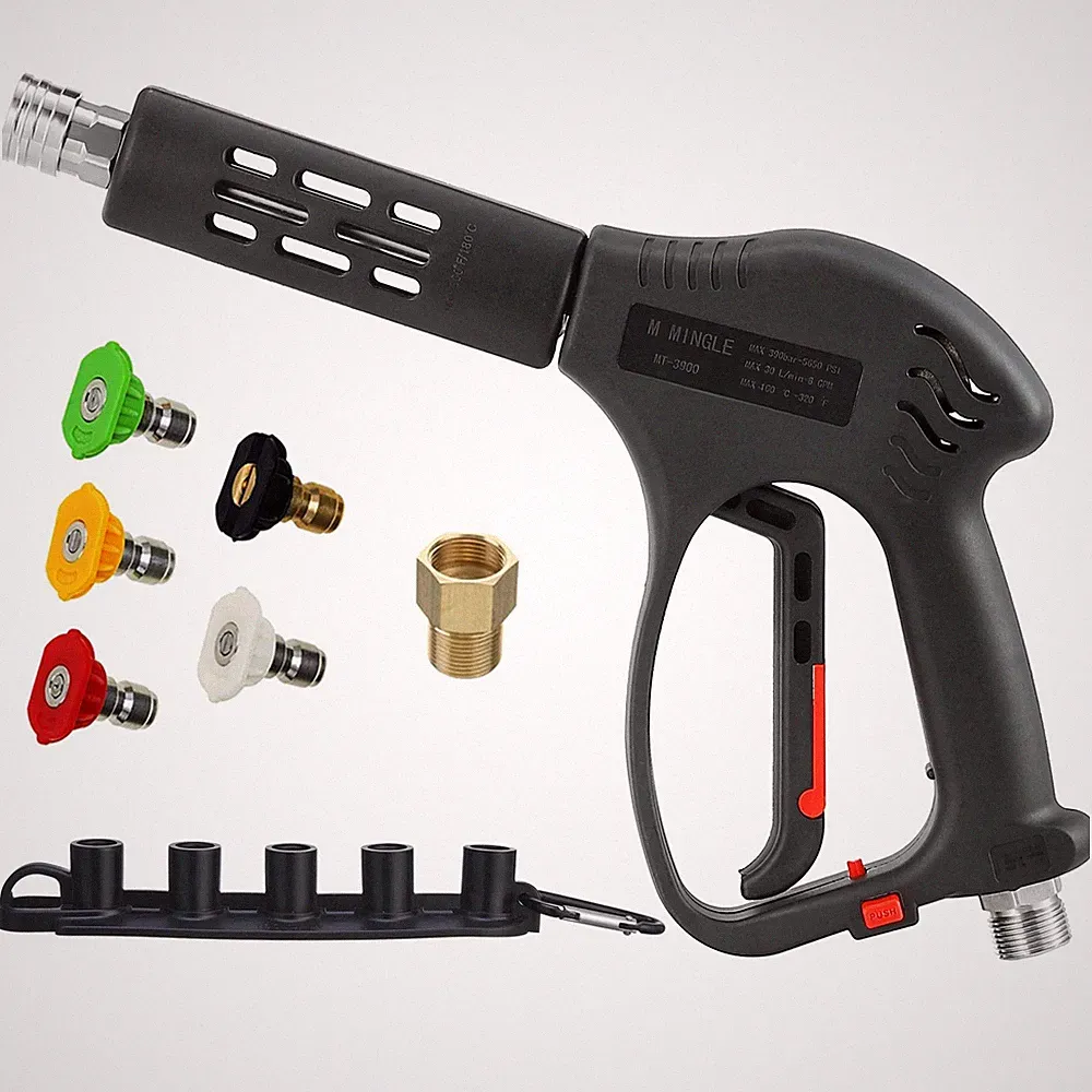 Short High Pressure Washer Gun, 5000 PSI, Replacement for Hot and Cold Water