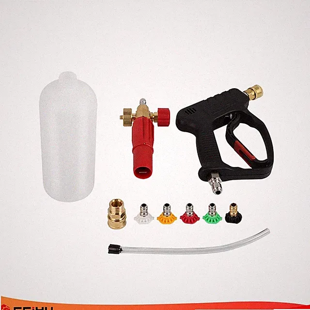 Short High Pressure Washer Gun W/Foam Cannon Gun Kit 5000 PSI for Car Washing