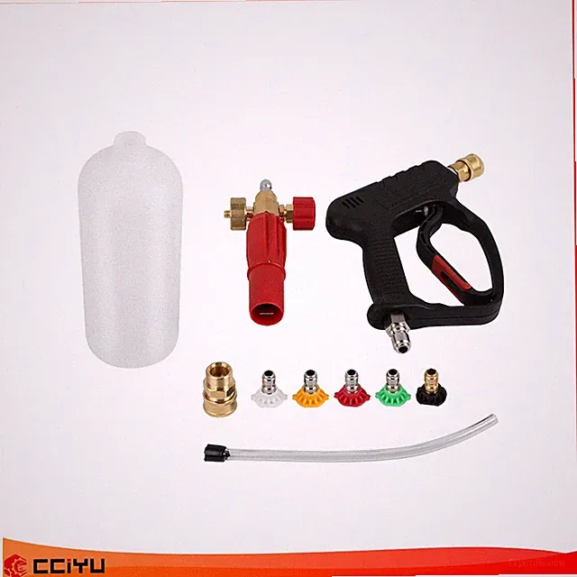 Short High Pressure Washer Gun W/Foam Cannon Gun Kit 5000 PSI for Car Washing