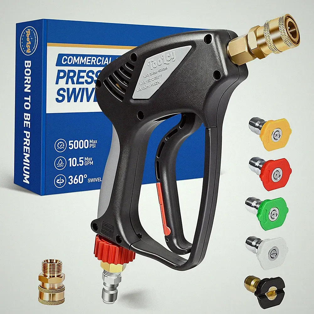 Short Pressure Washer 5000 PSI with 360° Swivel,3/8" Quick Connect Inlet, Hig...