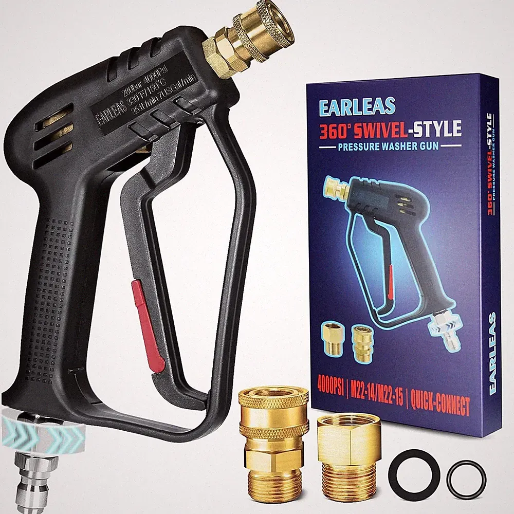 Short Pressure Washer Gun 4000 PSI Power Washer Spray Wand M22 Swivel