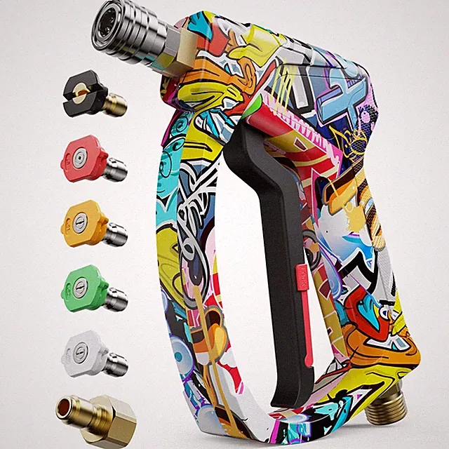 Short Pressure Washer Gun, High Gun 4000 PSI Graffiti