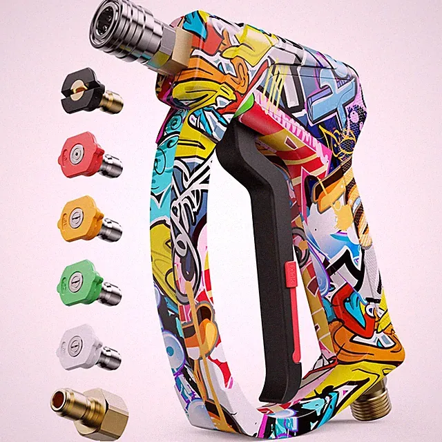 Short Pressure Washer Gun, Power Gun Graffiti-Fixed Inlet