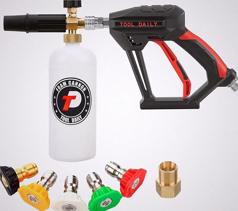 Short Pressure Washer Gun W/ Foam Cannon 1/4 Inch Quick Connector