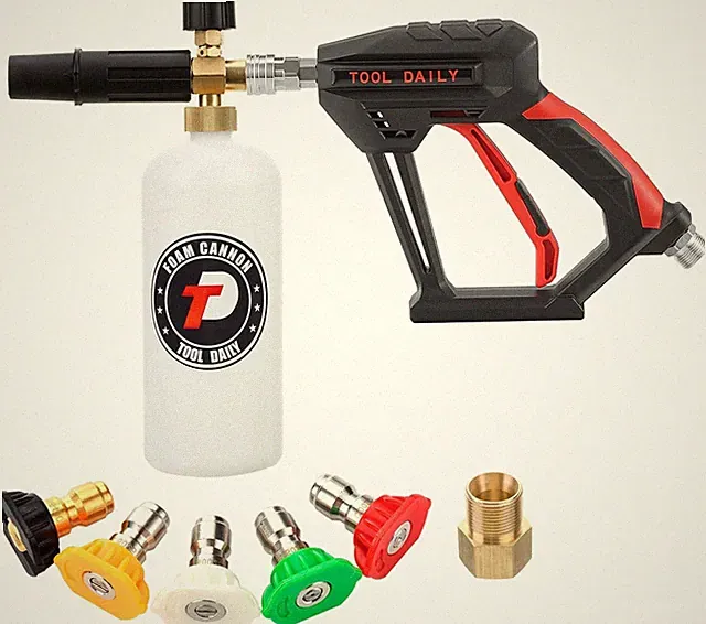 Short Pressure Washer Gun W/ Foam Cannon 1/4 Inch Quick Connector W/ 5 Pressure