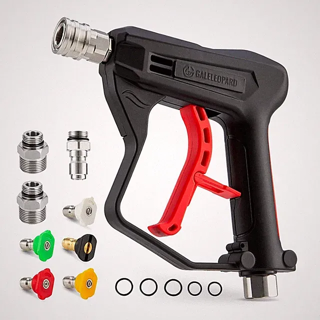Short Pressure Washer Gun with 1/4" QC,with 5 Spray Nozzle Tips | 4350 PSI High