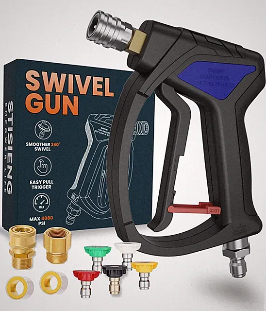 Short Pressure Washer Gun with 360° Swivel, High Pressure Stubby Power Washer...
