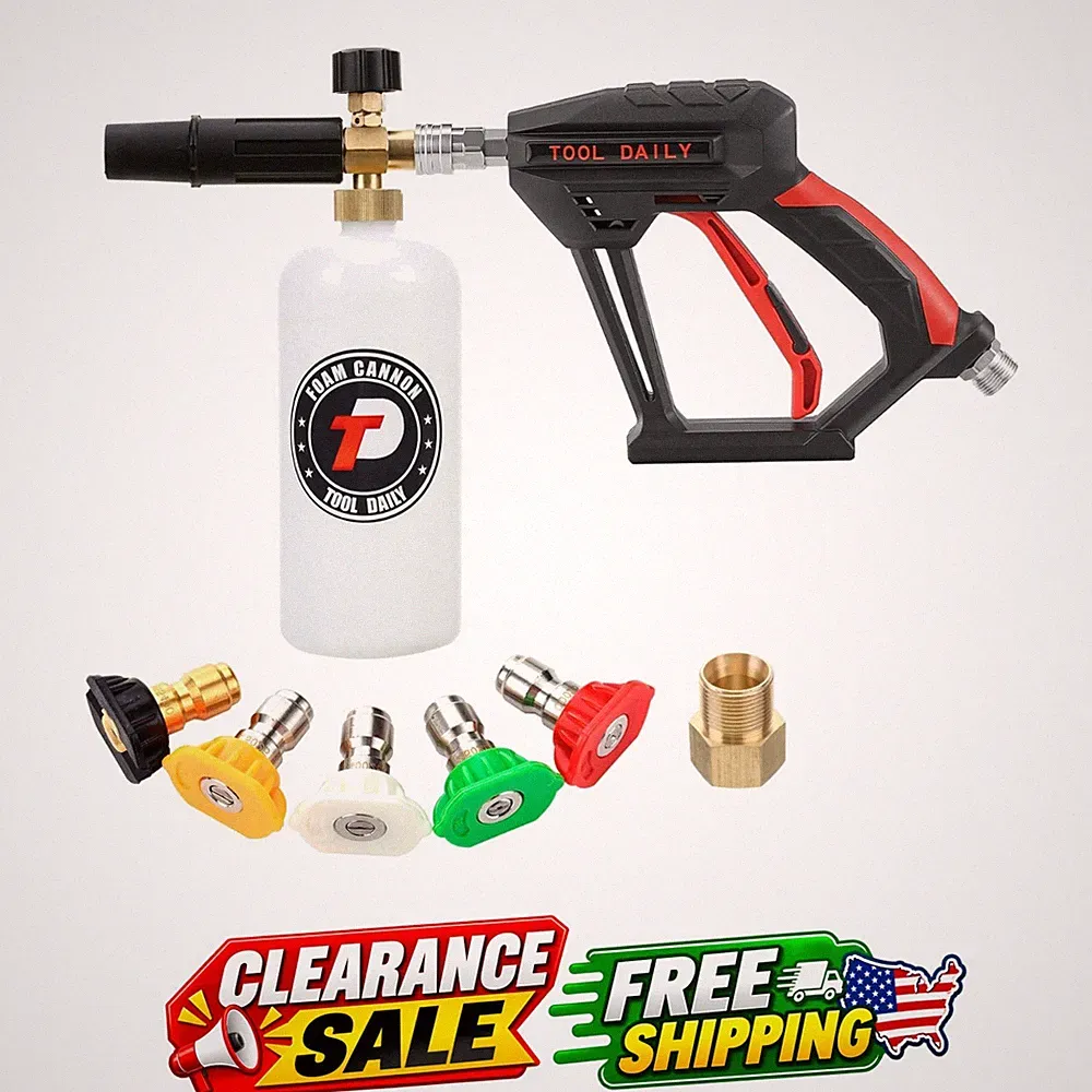 Short Pressure Washer Gun with Foam Cannon, 1/4" Quick Connect