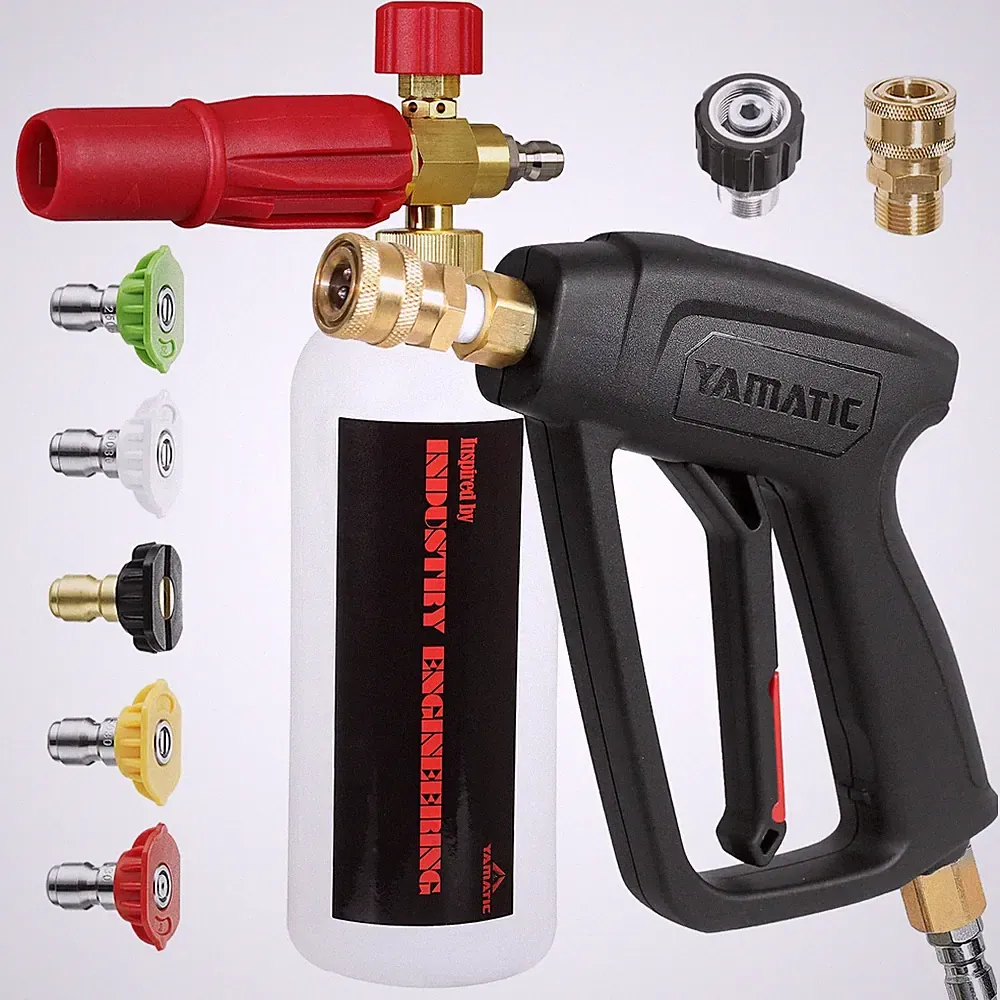 Short Pressure Washer Gun with Foam Cannon, MAX 4000 PSI Power Washer Foam Gu...