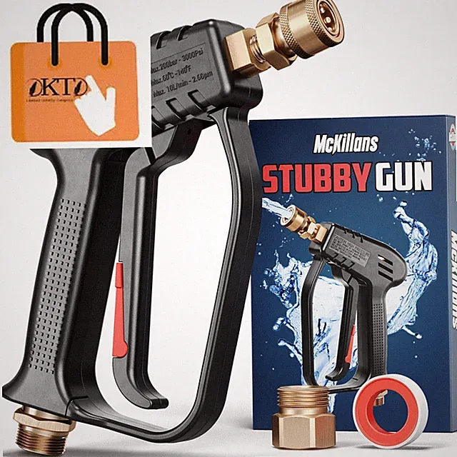 Short Pressure Washer Gun with Replacement Stubby [Non-Swivel]
