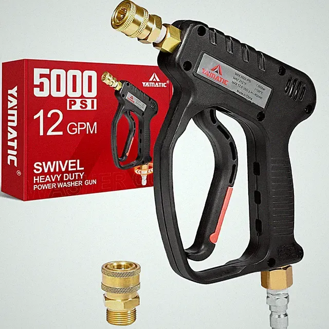 Short Pressure Washer Gun with Swivel, 5000 PSI Power Washer Wand Stubby Trig...