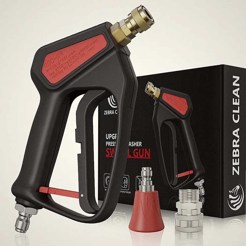 Short Pressure Washer Gun with Swivel High Pressure Water Handle with 3/8" M...