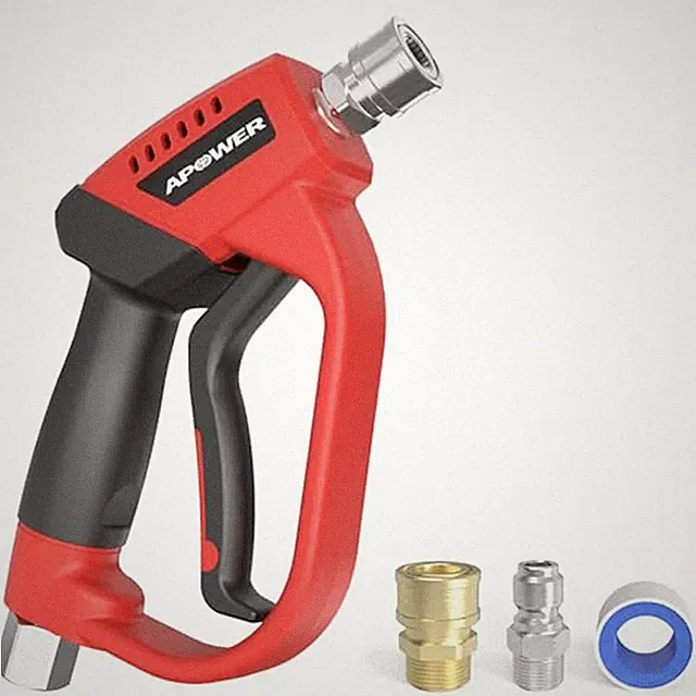 Short Pressure Washer Gun with Swivel Red