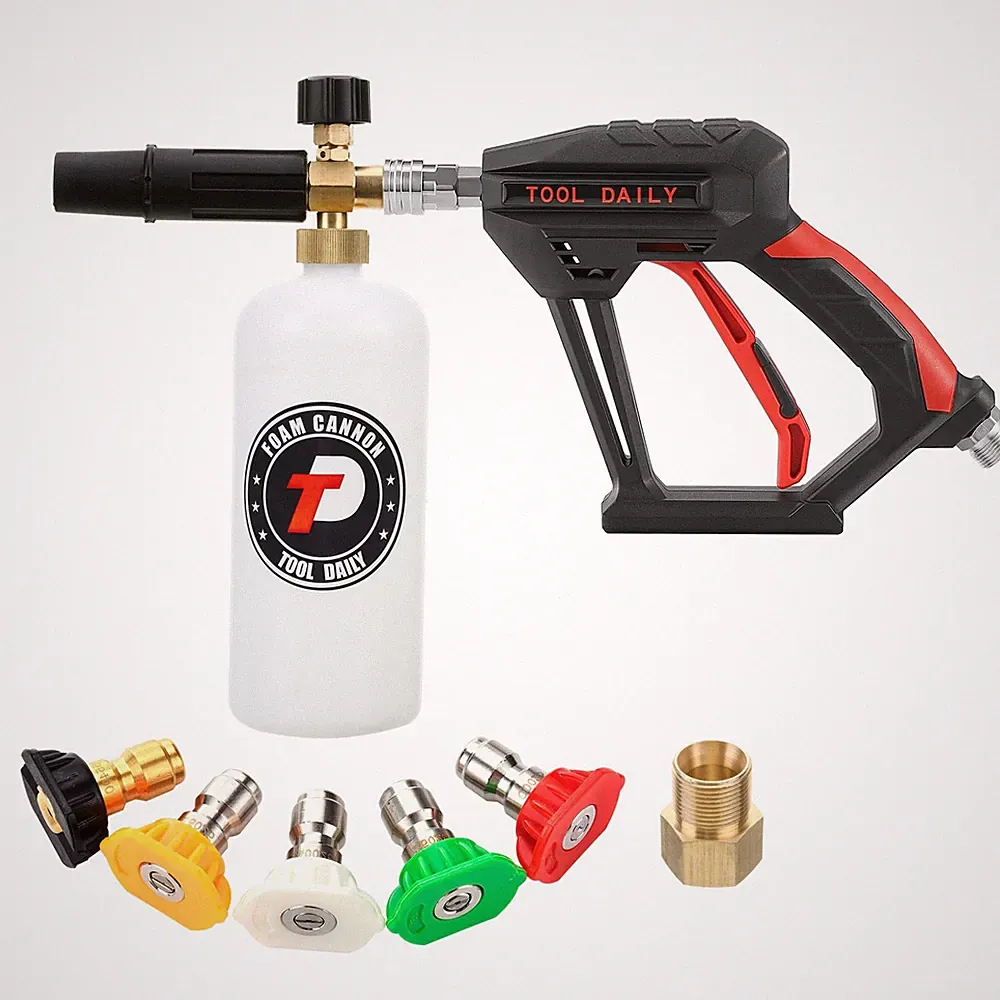 Short Pressure Washer with Foam Cannon, 1/4 Inch Quick Connector, with 5 Pres...