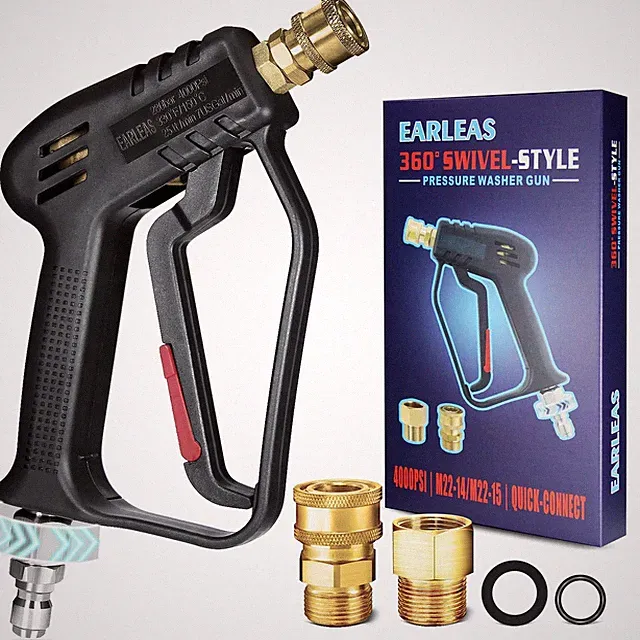 Short Pressure Washer with Swivel, 4000 PSI Power Washer , M22 14mm/15mm & 3/...