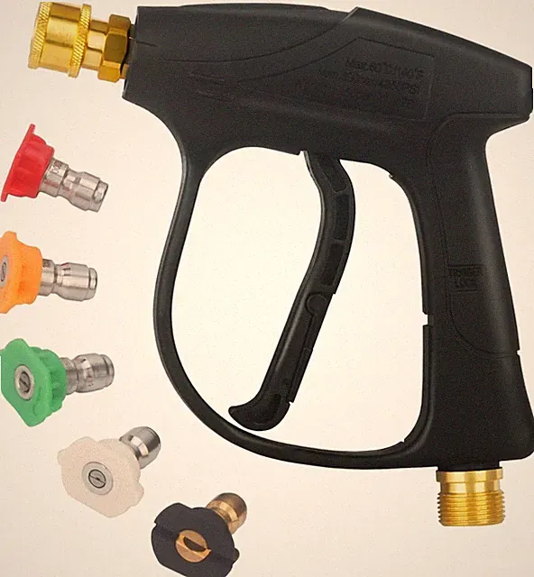 Short Wand High Pressure Washer Gun, 3000 PSI, 5 Nozzles, M22 Metric Male Fit