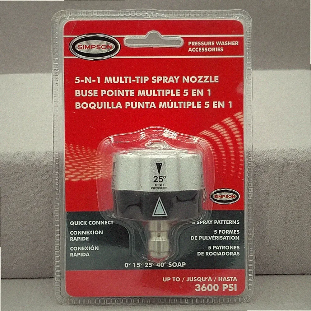 Simpson 5-N-1 Multi-Tip Spray Nozzle Pressure Washer Accessory 3600 PSI 1/4 QC