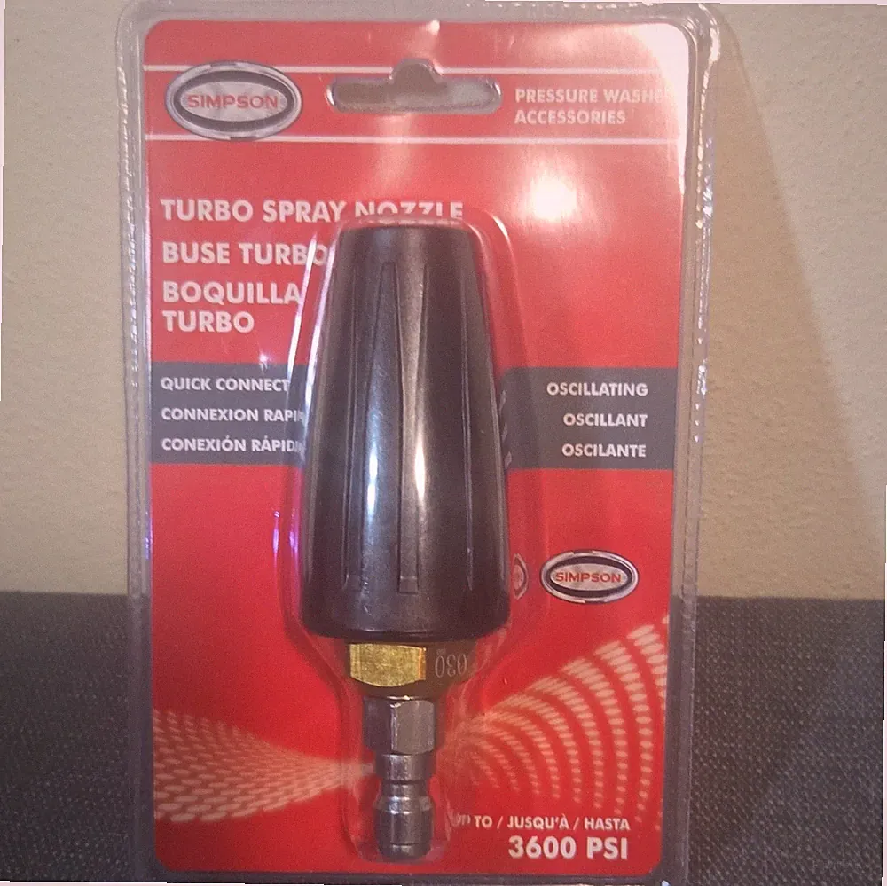 Simpson 80143 Turbo Nozzle 3600 PSI Quick Connect for Pressure Washer Black