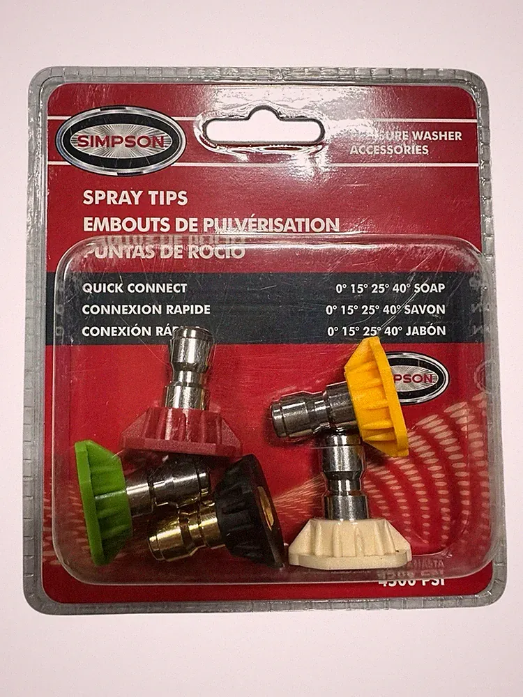 Simpson 80146 Pressure Washer Nozzle Spray Tips Up to 4500 PSI, Quick Connect