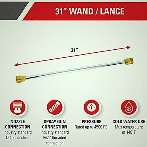 Simpson Cleaning 80479 Universal 31-Inch Pressure Washer Wand for Cold Water