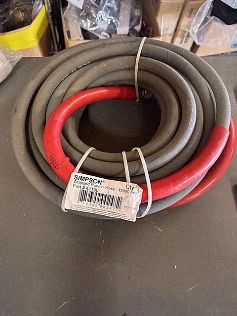 SIMPSON Pressure Washer Parts Wrapped Rubber 1/2" X 50' Hose Attachment Dual