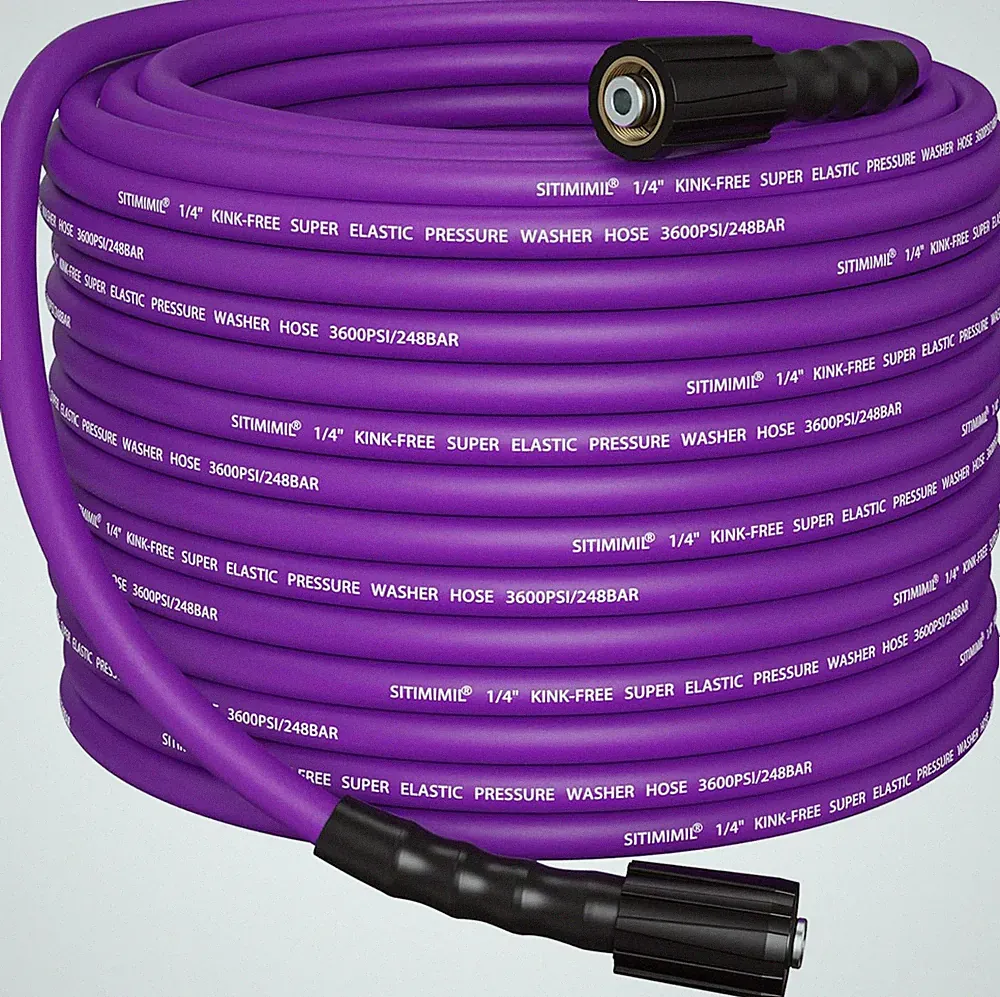 SITIMIMIL® Kink Resistant Super Flexible 1/4" Pressure Washer Hose 50FT, 3600PSI