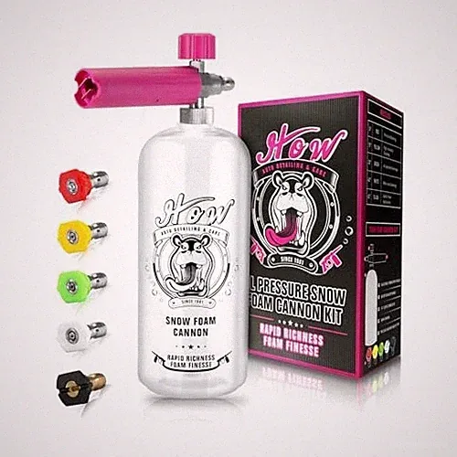 Snow Foam Cannon 1L 1/4In Quick Connect W/ 5 Nozzle Tips 1000-3000 PSI Car