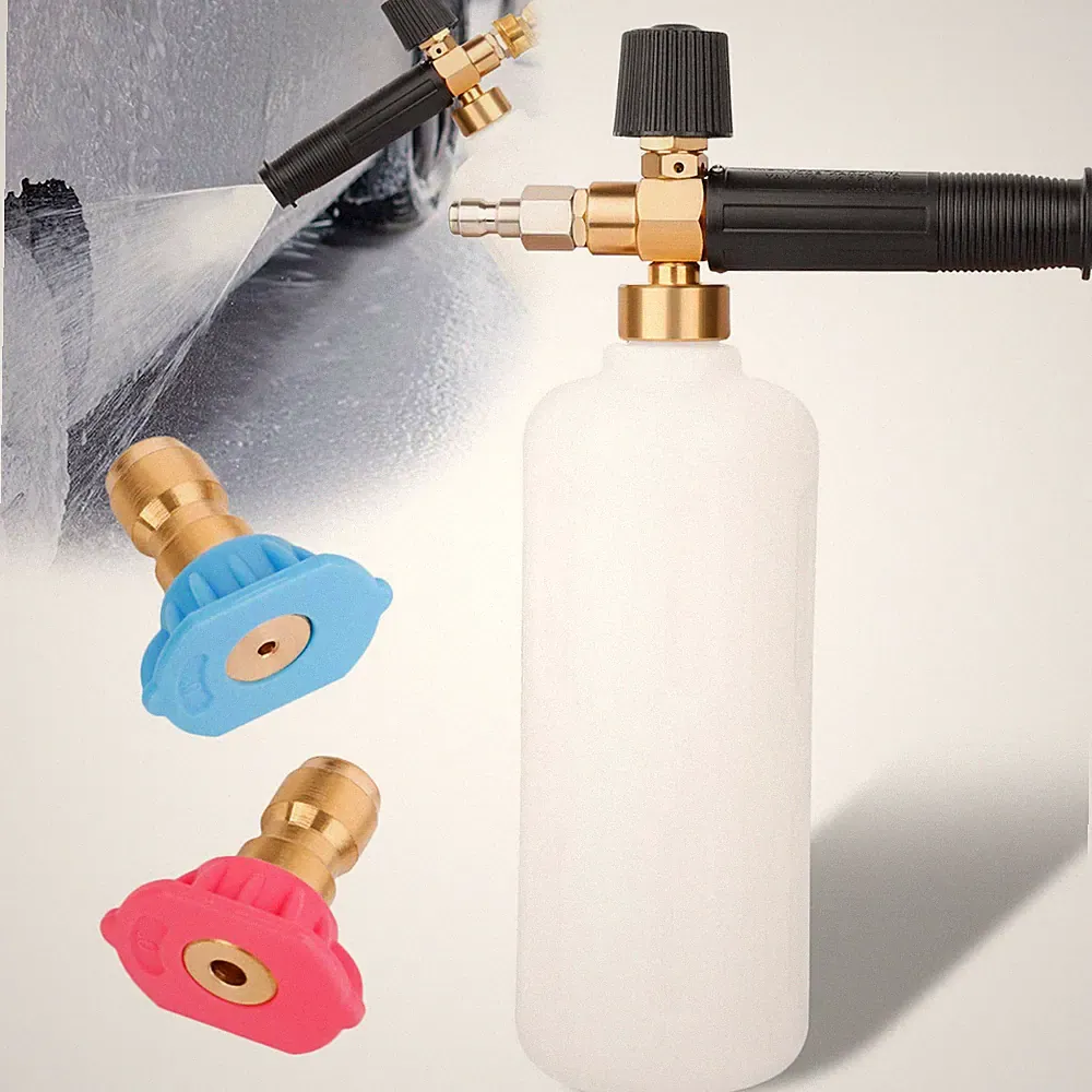 Snow Foam Cannon Pressure Washer Gun Spray Lance 1L Bottle Nozzle Tips Car Wash