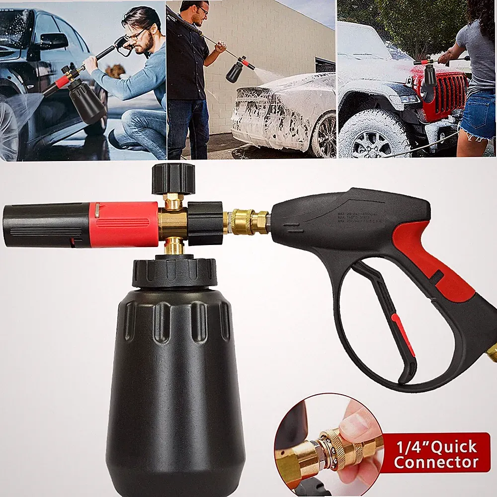 Snow Foam Gun Car Wash Cannon Washer + HIGH PRESSURE WASHER GUN KIT 4000 PSI