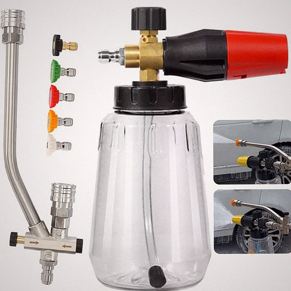 Snow Foam Lance Cannon Gun Car Wash Soap Bottle Sprayer Pressure Washer Set USA