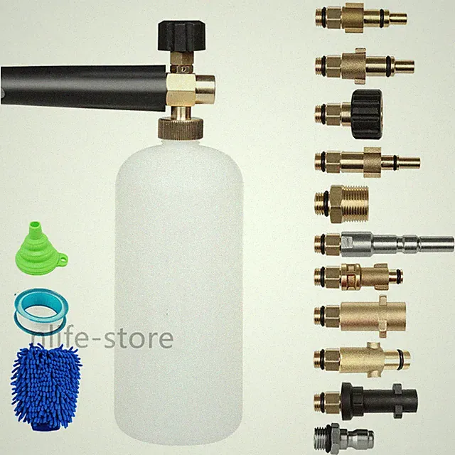 Snow Foam Lance Car Pressure Washer Gun Soap Cannon 1/4" Fit Karcher Lavor Ryobi