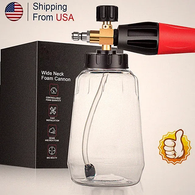 Snow Foam Washer Gun Car Wash Soap Lance 1/4" Cannon Spray Pressure Jet Bottle