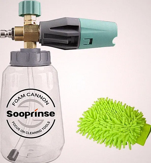 Sooprinse Foam Cannon, Adjustable Snow Foam Lance Transparent Body, Professional