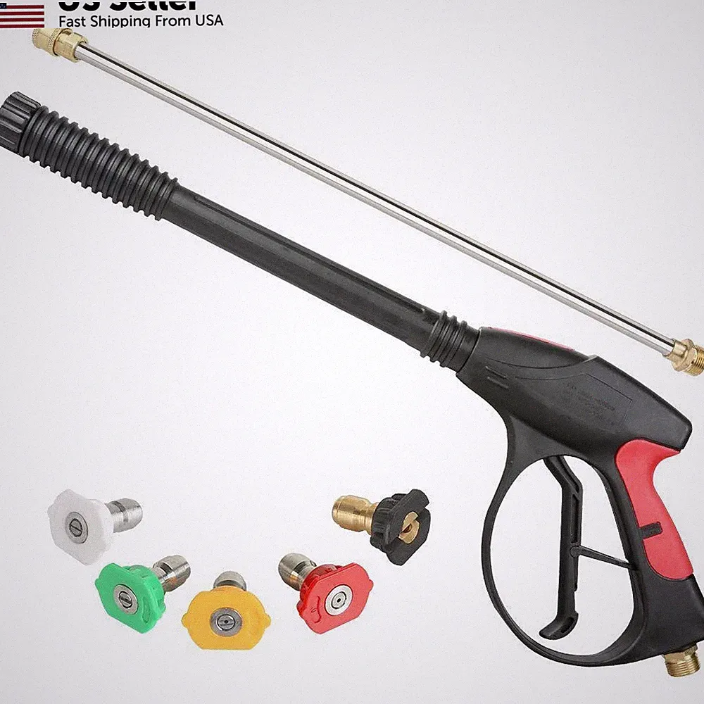 Sooprinse High Pressure Washer Gun Power Spray 4000psi with 19 gun, Black