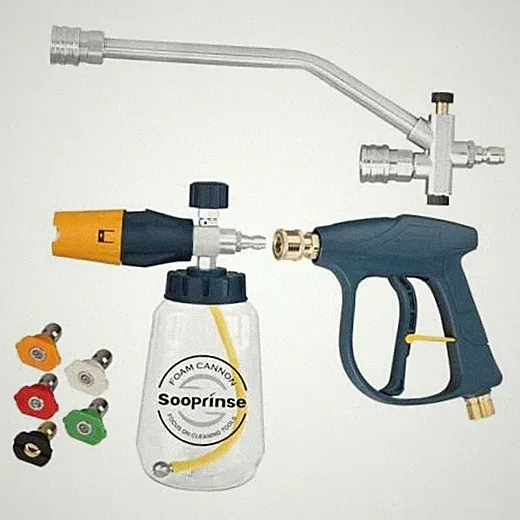 Sooprinse Pressure Washer Foam Cannon with Short Blackish Green +yellow