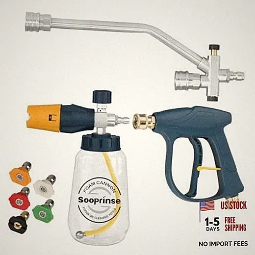 Sooprinse Pressure Washer Foam Cannon with Short Blackish Green +yellow