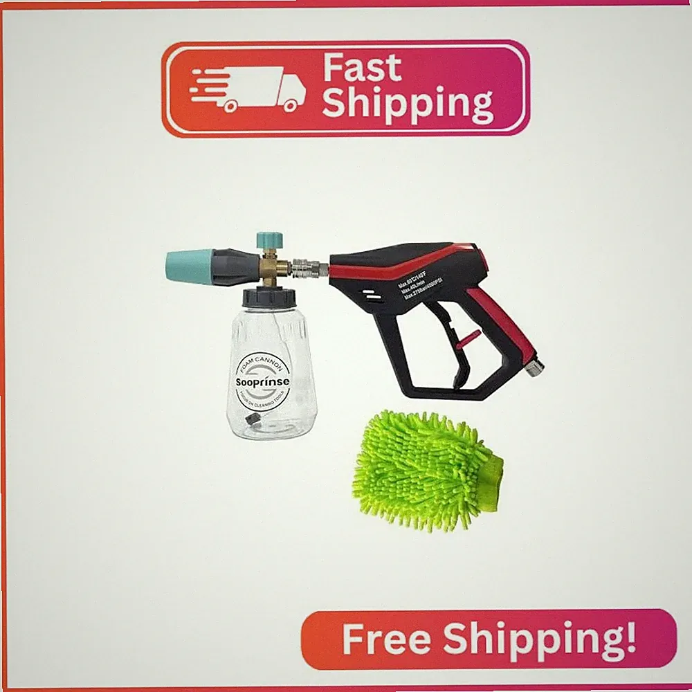 Sooprinse Pressure Washer Gun with Foam Cannon Snow Foam Lance, Short Pressure W