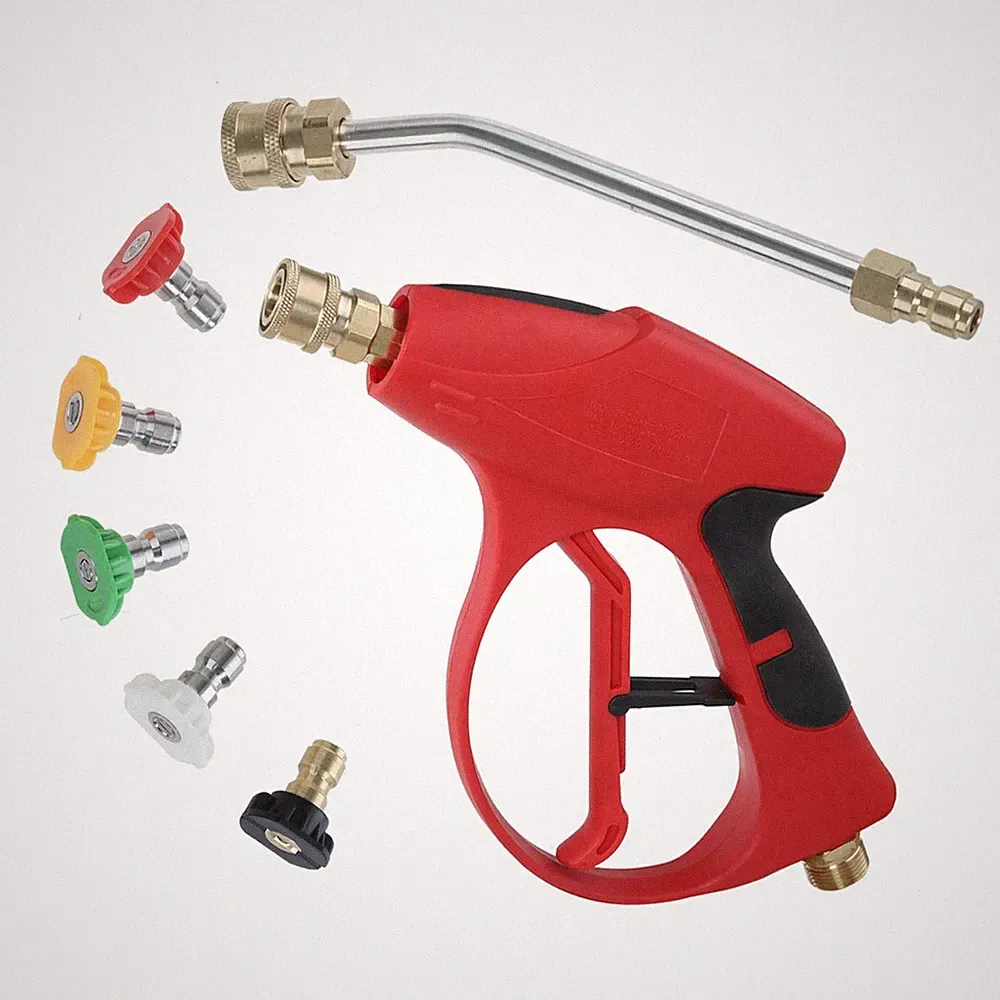 Sooprinse Short Pressure Washer Gun 3000 PSI, 7 Inch Replacement Extension Cu...