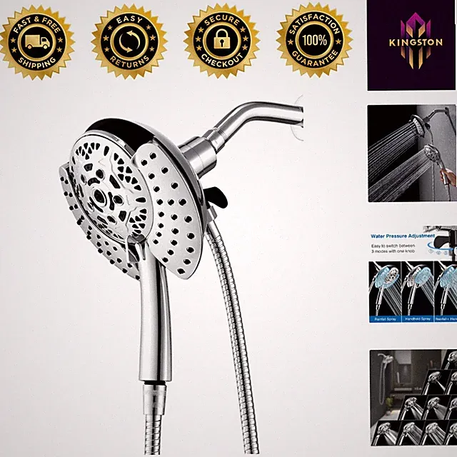 Spa-Like Dual Shower Head System: 21 Water Combinations for Ultimate Relaxation