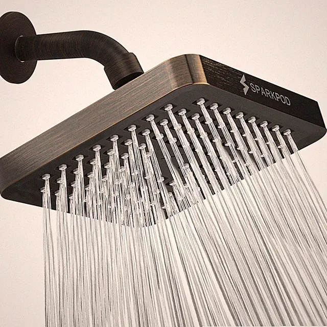 SPARKPOD SHOWER HEAD HIGH PRESSURE RAIN VINTAGE OIL-RUBBED BRONZE 6" SQUARE