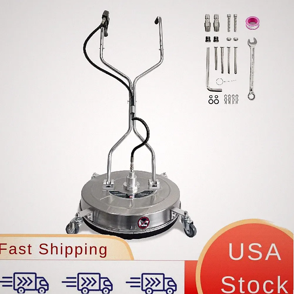 Stainless Steel 20 in Pressure Washer Surface Cleaner Equipped Dual Handles And
