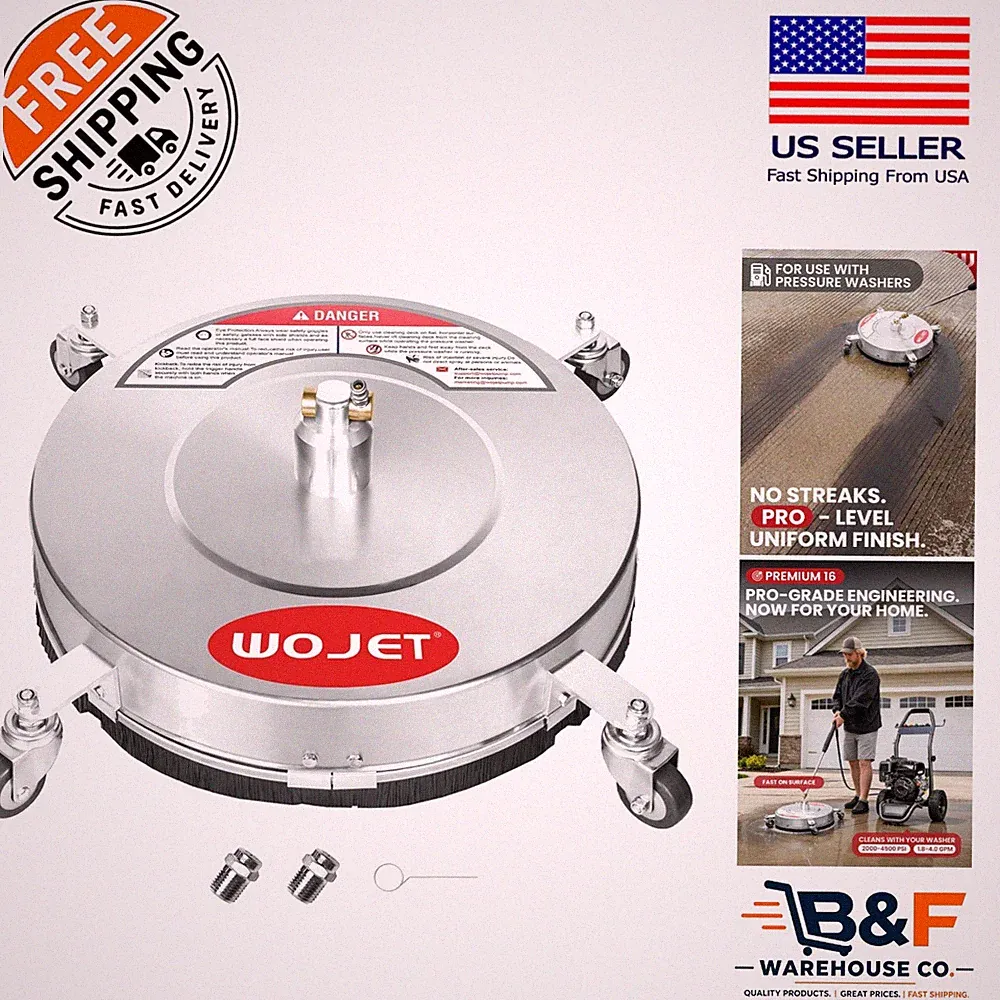 Stainless Steel 4500 PSI Pressure Washer Surface Cleaner - Perfect for Home Use