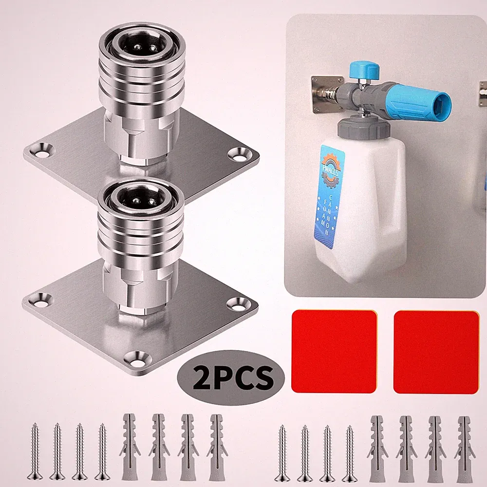 Stainless Steel Foam Cannon Mount Rack 1/4" Quick Connect Pressure Washer Holder