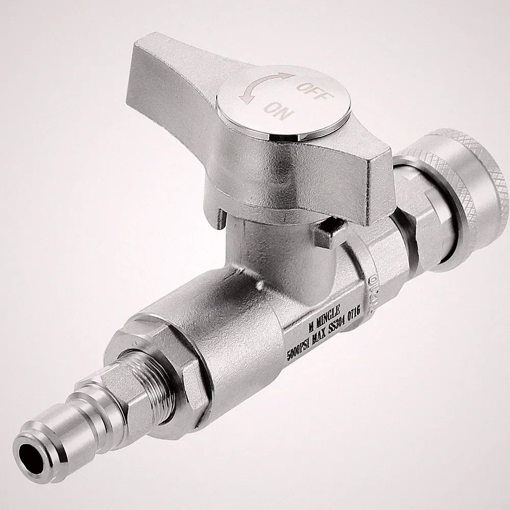 Stainless Steel Pressure Washer Ball Valve 3/8" Quick Connect Shut Off 5000 PSI